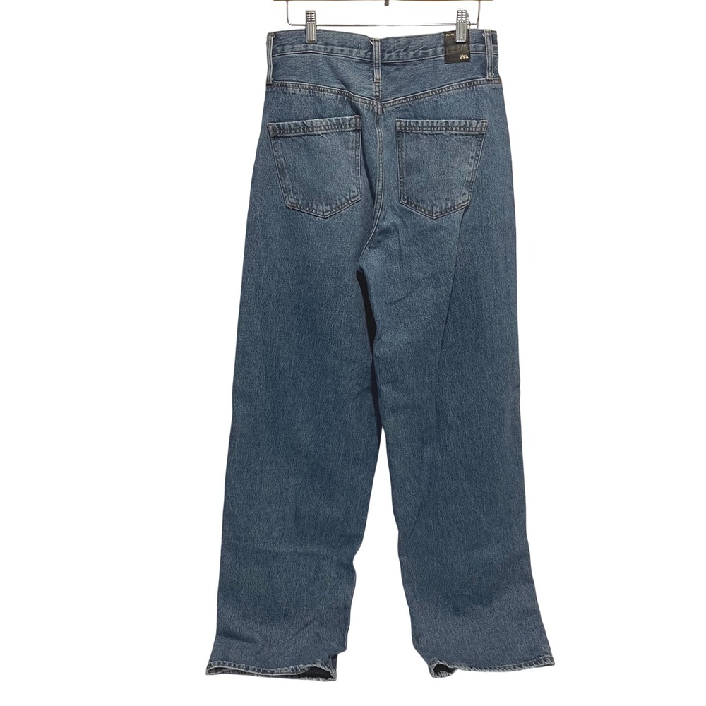 Zara Women's Jeans Size 10 Blue Denim Wide Leg High Waist Casual - Picture 3 of 8